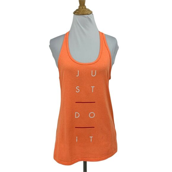 Nike Just Do It Training Tank Top Women's Size S Neon Orange Racerback Stretch - Picture 1 of 12